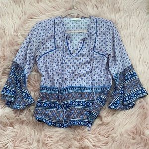 Blue purple and pink blouse